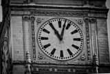 Horizontal Clock Face of the Wrigley Building landscape black and white Photography
