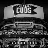 Square Wrigley Field Center Field Entrance off Sheffield and Waveland landscape black and white Photography