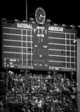 Vertical The Wrigley Field Scoreboard during the 2016 World Series landscape black and white Photography