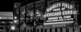 Panoramic The Wrigley Field Sign for the 2016 World Series landscape black and white Photography