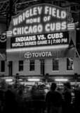 Vertical The Wrigley Field Sign for the 2016 World Series landscape black and white Photography