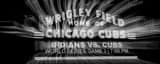 Panoramic The Wrigley Field Sign during the World Series landscape black and white Photography
