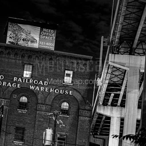 The Baltimore and Ohio Railroad Storage Warehouse -- Cincinnati Black and White Photos