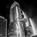 Square Carew Tower and Fountain Square at Night Framed Photos