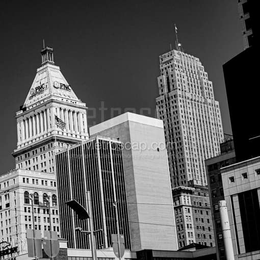 Carew Tower and PNC Tower -- Cincinnati Black and White Photos