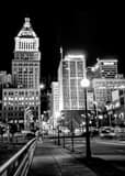 Vertical Cincinnati from the Freedom Center at Night black and white Pictures