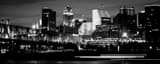 Panoramic The Cincinnati Skyline from Newport Kentucky black and white Pictures