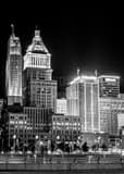 Vertical Cincinnati Skyline from Paul Brown Stadium black and white Pictures