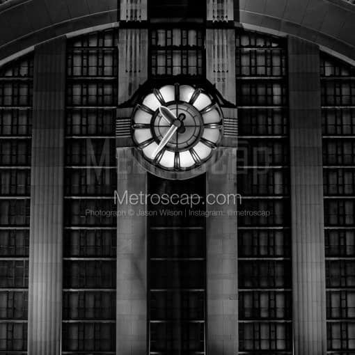 The Wilson Clock on the Cincinnati Museum Center -- Cincinnati Black and White Photos