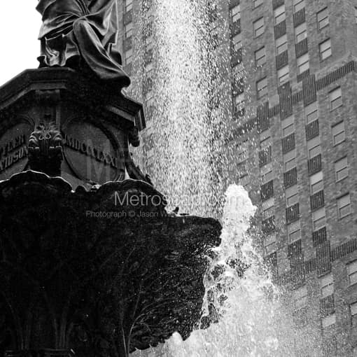 Close up of Fountain Square Tyler Davidson Fountain -- Cincinnati Black and White Photos