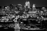 Horizontal The Downtown Cincinnati Skyline at Night from the Incline District Framed Photos