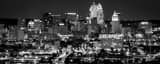 Panoramic The Downtown Cincinnati Skyline at Night from the Incline District Framed Photos