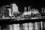 Horizontal Great American Ball Park from the Steps of the Roebling Bridge over the Ohio River Framed Photos