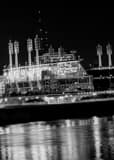 Vertical Great American Ball Park from the Steps of the Roebling Bridge over the Ohio River Framed Photos