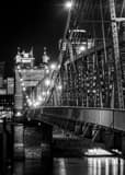 Vertical The Main Suspension Span of the Roebling Bridge Framed Photos