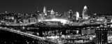 Panoramic The New Cincinnati Skyline from Devou Park Framed Photos