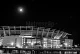 Horizontal Paul Brown Stadium Under a Nearly Full Moon Framed Photos