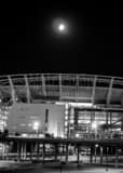 Vertical Paul Brown Stadium Under a Nearly Full Moon Framed Photos