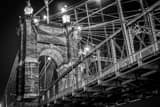 Horizontal The Roebling Bridge at Night landscape black and white Photography