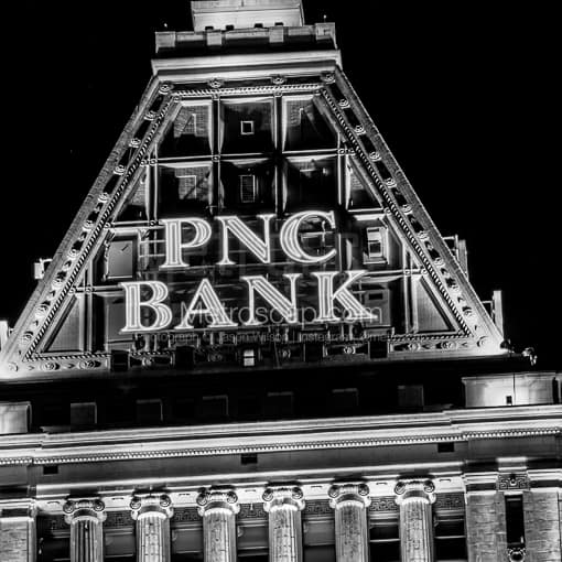 The Top of the PNC Bank Building in Cincinnati -- Cincinnati Black and White Photos