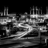 Square Traffic along the Cincinnati Riverfront and GABP black and white Photos