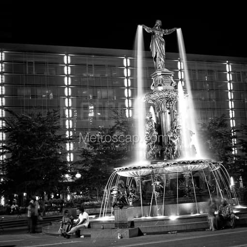 The Tyler Davidson Fountain in Fountain Square -- Cincinnati Black and White Photos