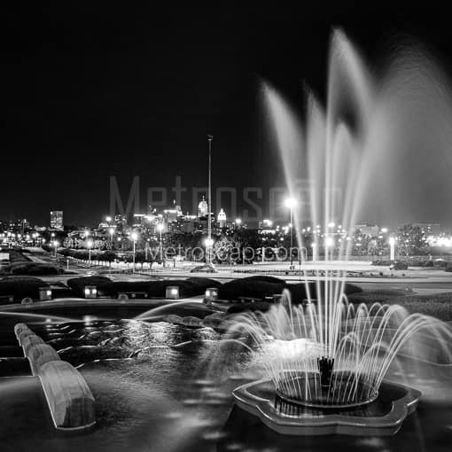 The Union Terminal Fountains -- Cincinnati Black and White Photos