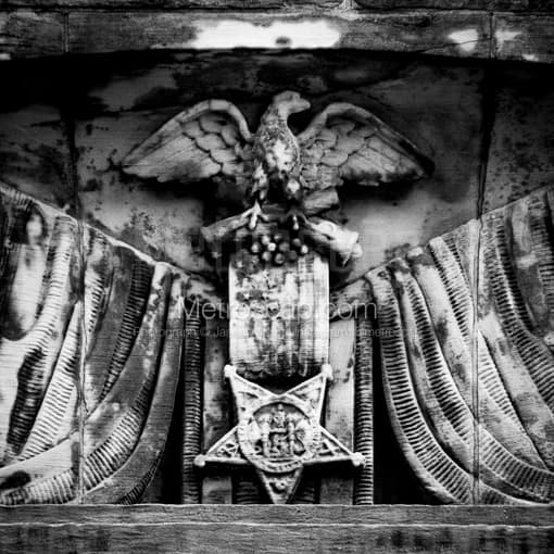 Relief of A Civil War Era Medal on the Soldiers and Sailors Monument -- Cleveland Black and White Photos
