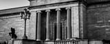 Panoramic Cleveland Art Museum black and white