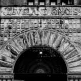 Square The Cleveland Grays Building landscape black and white Photography
