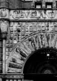 Vertical The Cleveland Grays Building landscape black and white Photography