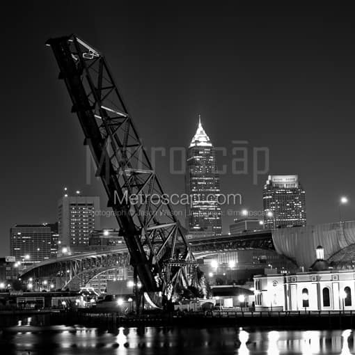 The Cleveland Skyline from Whiskey Island -- Cleveland Black and White Photos