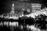 Horizontal The Cleveland Skyline from the Flats black and white Photos