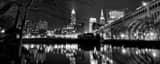 Panoramic The Cleveland Skyline black and white Photos