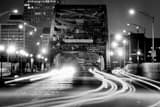 Horizontal The Cleveland Veterans Memorial Bridge at Night landscape black and white Photography