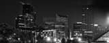 Panoramic The Cleveland Skyline without the Rock and Roll Hall of Fame black and white Photos