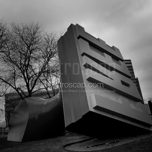 The Giant Free Rubber Stamp on Lakeside Drive -- Cleveland Black and White Photos