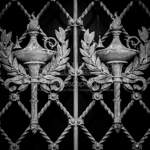 Gated Windows on the Cleveland Public Library Building -- Cleveland Black and White Photos
