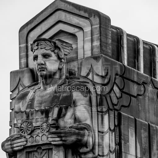 Loraine Carnegie Bridge Guardians of Transportation -- Cleveland Black and White Photos