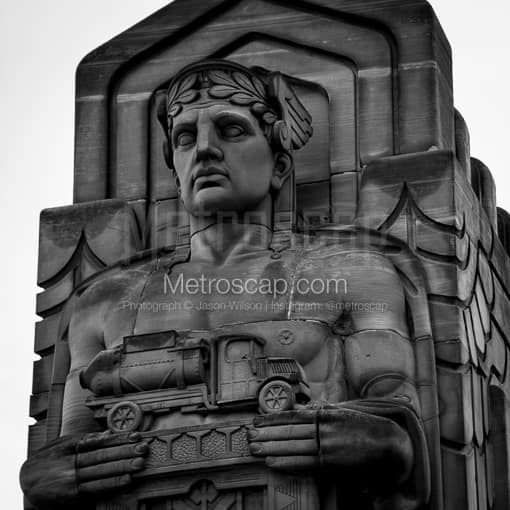 Loraine Carnegie Bridge Guardians of Transportation -- Cleveland Black and White Photos
