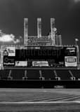 Vertical Jacobs Field from the First Base Dugout black and white Photos