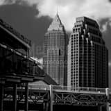 Square The Key Bank Building and 200 Public Square Building from Jacobs Field black and white Photos
