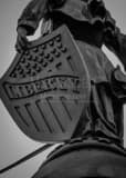 Vertical The Shield of Liberty atop the Soldiers and Sailors Monument black and white Photos