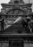 Vertical The Mortar Statue on the Soldiers and Sailors Monument black and white Photos