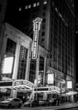 Vertical The Ohio Theater in Playhouse Square at Night landscape black and white Photography