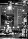 Vertical Ontario Street at Carnegie Street at Night black and white Photos
