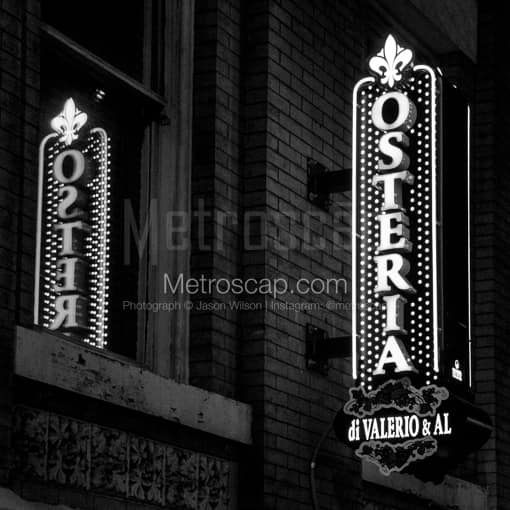 Osteria in the Warehouse District -- Cleveland Black and White Photos