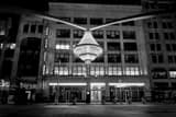 Horizontal The Playhouse Square Chandelier at Night black and white Photos