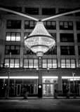 Vertical The Playhouse Square Chandelier at Night black and white Photos