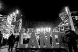 Horizontal Behind Progressive Field during the 2016 World Series black and white Photos